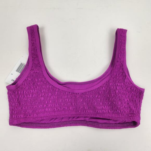 L*Space Izzie Bikini Top in Purple/Pink Size Small Smocked NWT - Picture 3 of 5